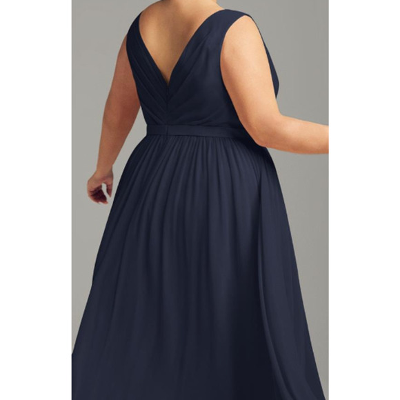 AW BRIDAL 10 L navy blue Gwyneth wedding bridesmaid party maxi dress new B80 - Picture 2 of 8